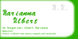 marianna ulbert business card